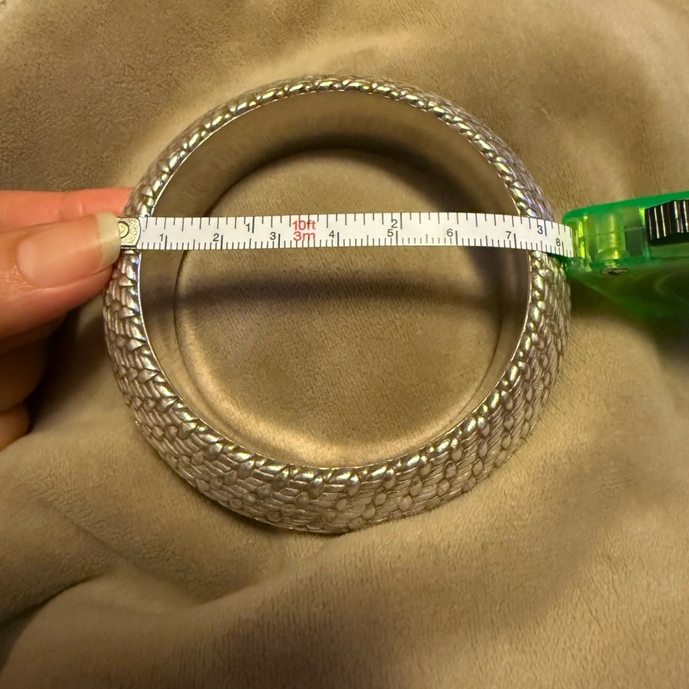Elegant Sterling Silver Bangle Bracelet Basketweave